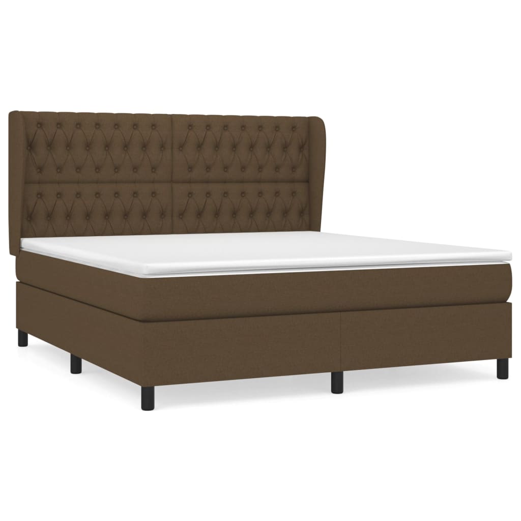 Boxspringbett mit Matratze Dunkelbraun 180x200 cm Stoff