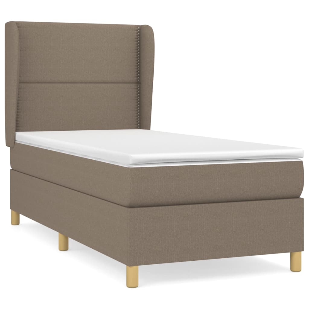 Boxspringbett mit Matratze Taupe 100x200 cm Stoff