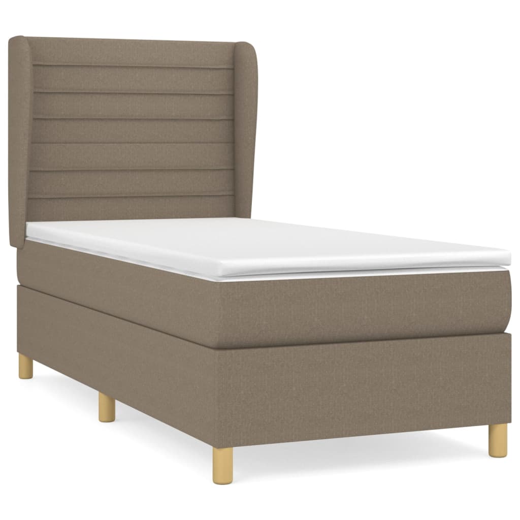 Boxspringbett mit Matratze Taupe 100x200 cm Stoff