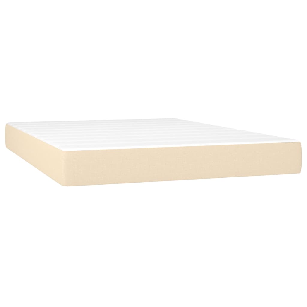 Boxspringbett mit Matratze Creme 140x200 cm Stoff