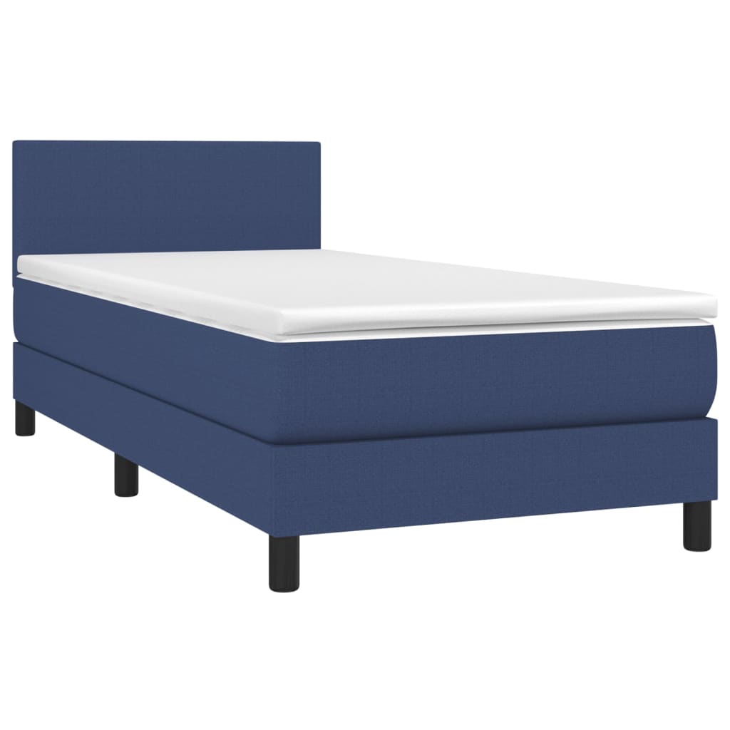 Boxspringbett mit Matratze Blau 100x200 cm Stoff