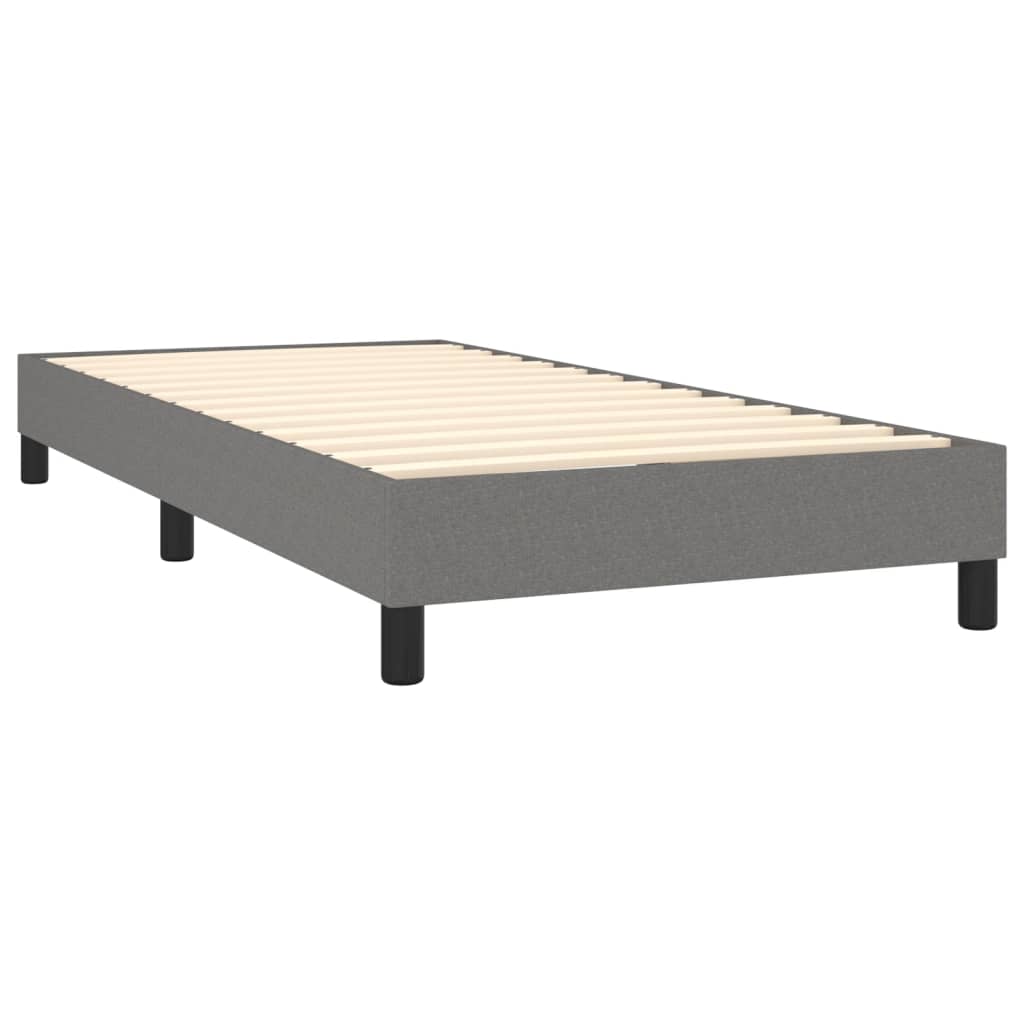 Boxspringbett mit Matratze Dunkelgrau 100x200 cm Stoff