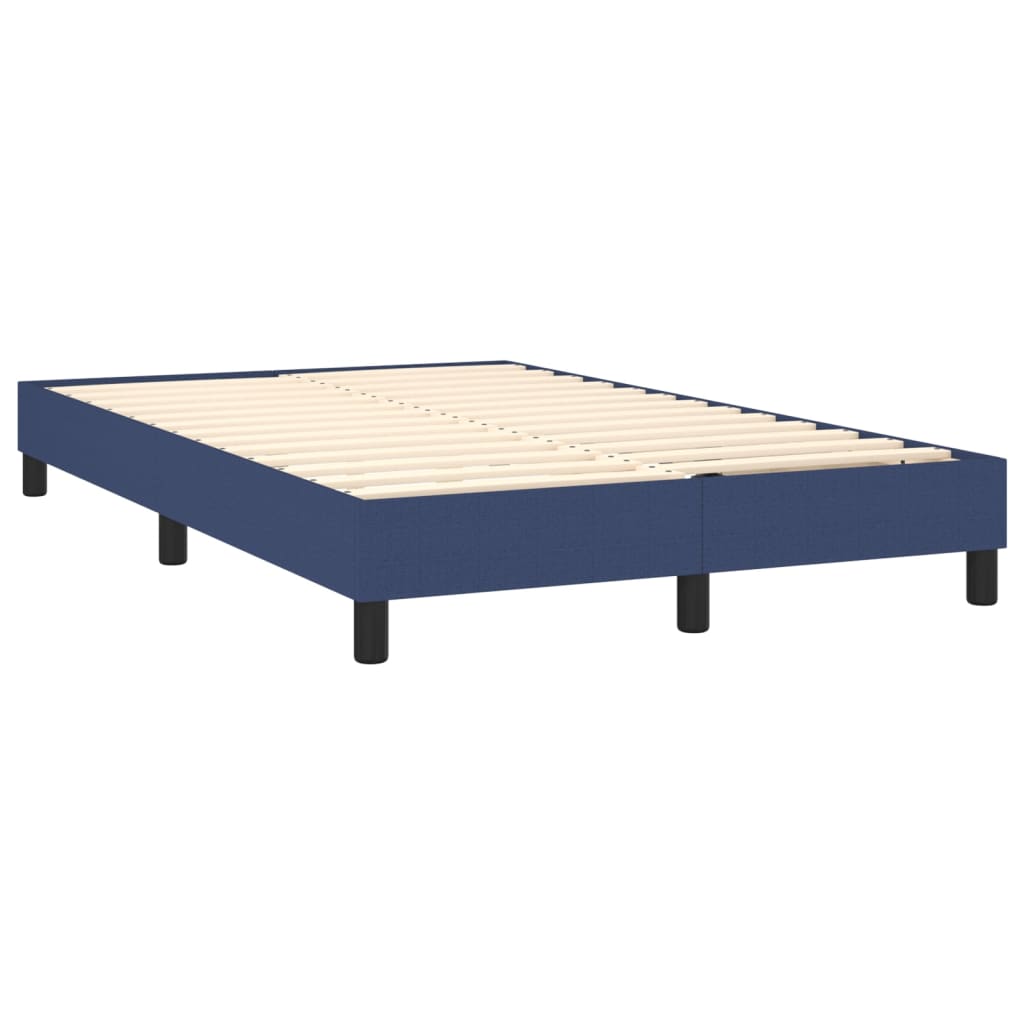 Boxspringbett mit Matratze Blau 120x200 cm Stoff