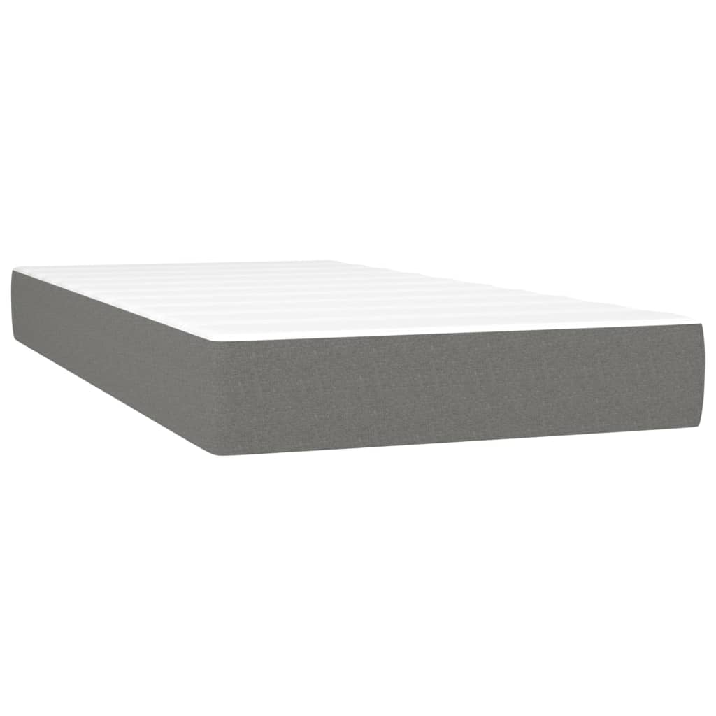 Boxspringbett mit Matratze Dunkelgrau 100x200 cm Stoff