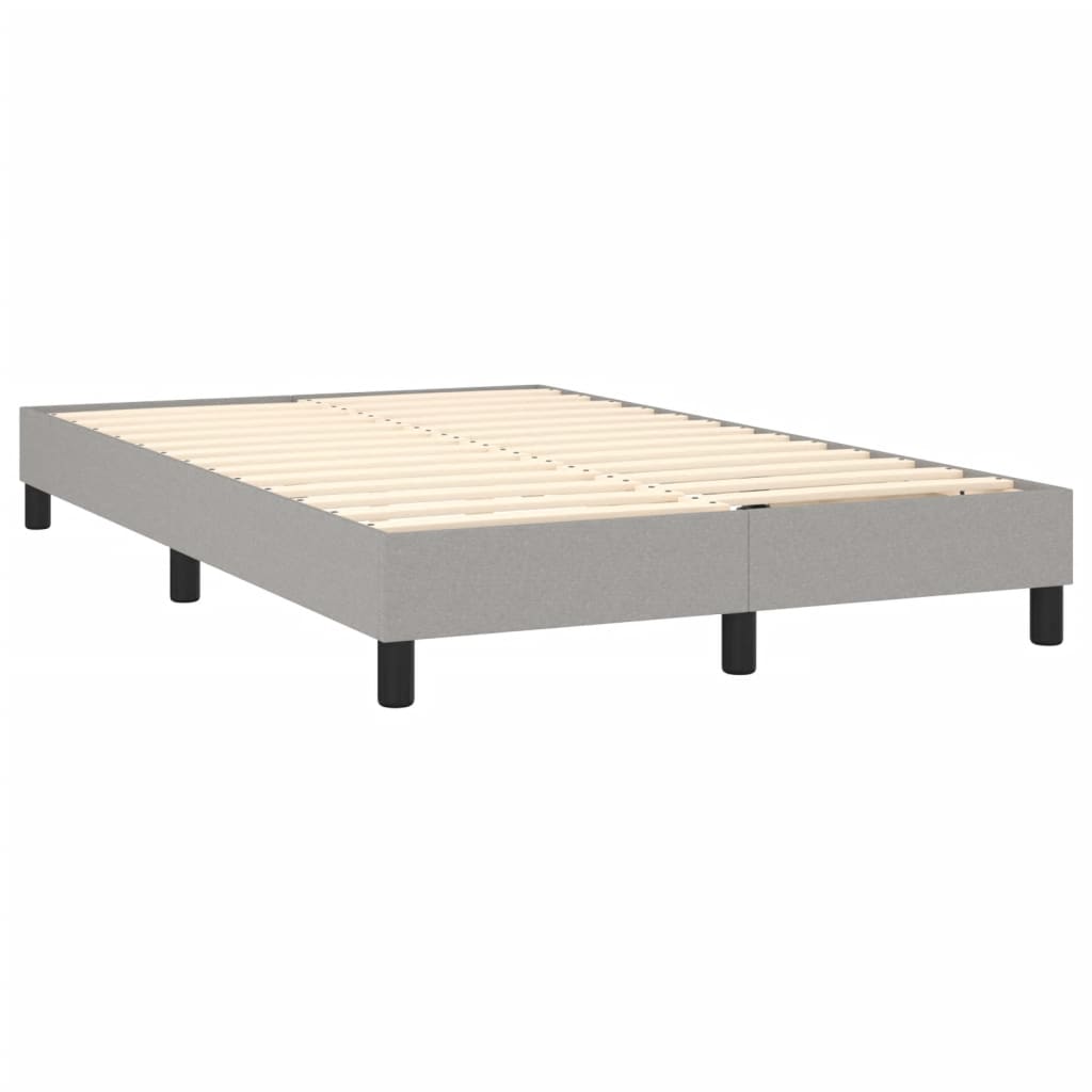 Boxspringbett mit Matratze Hellgrau 120x200 cm Stoff