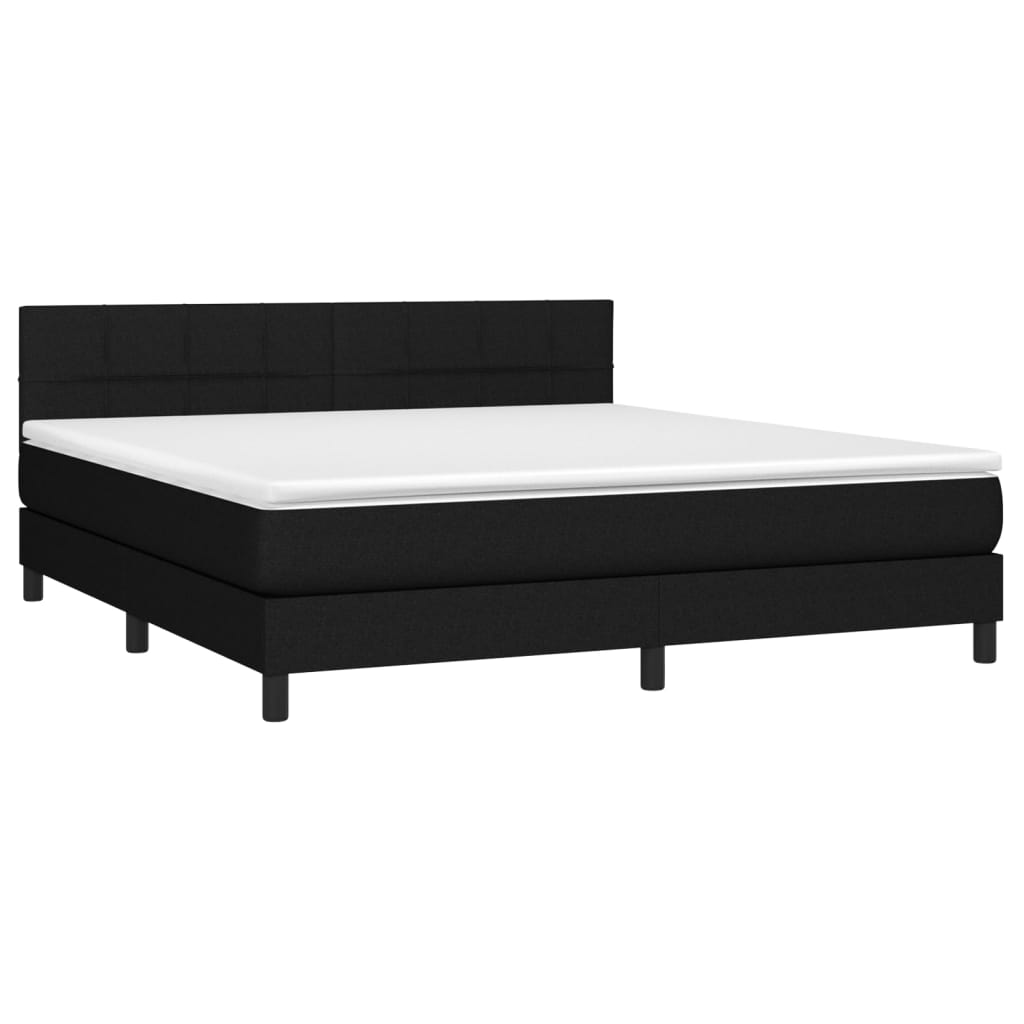 Boxspringbett mit Matratze Schwarz 160x200 cm Stoff