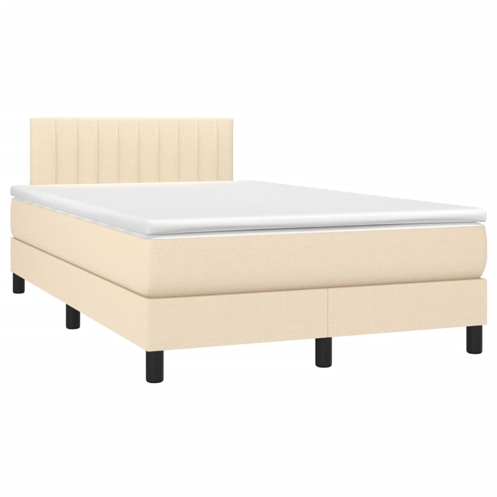 Boxspringbett mit Matratze Creme 120x200 cm Stoff