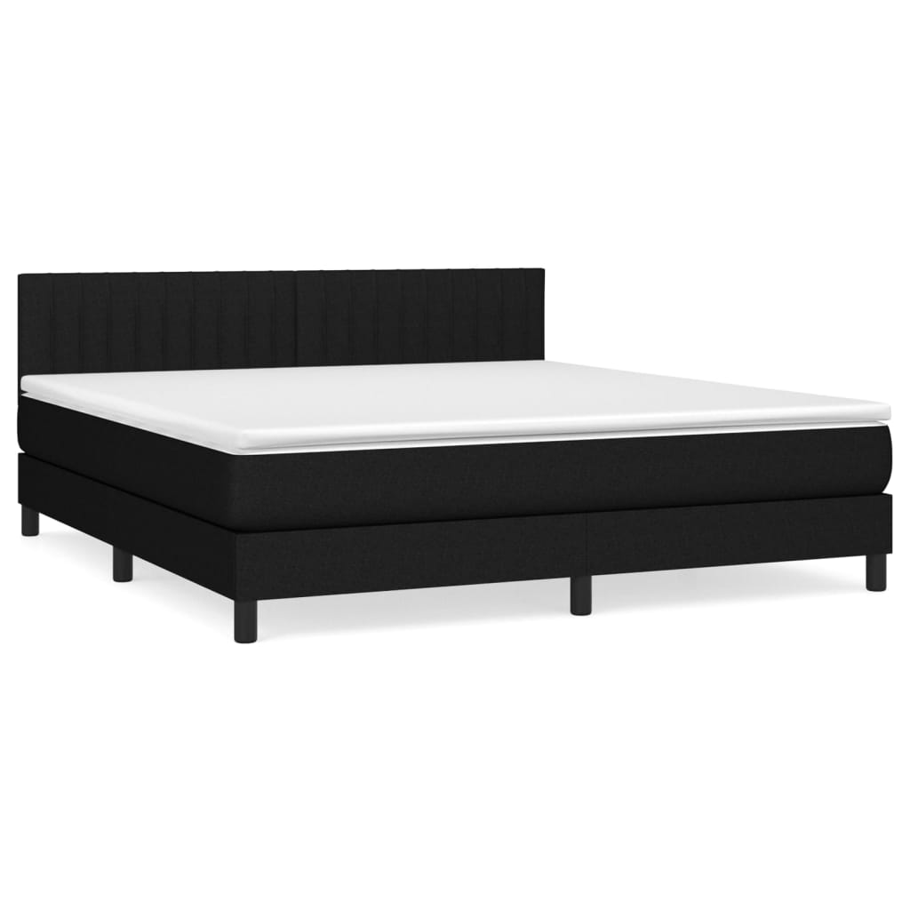 Boxspringbett mit Matratze Schwarz 160x200 cm Stoff