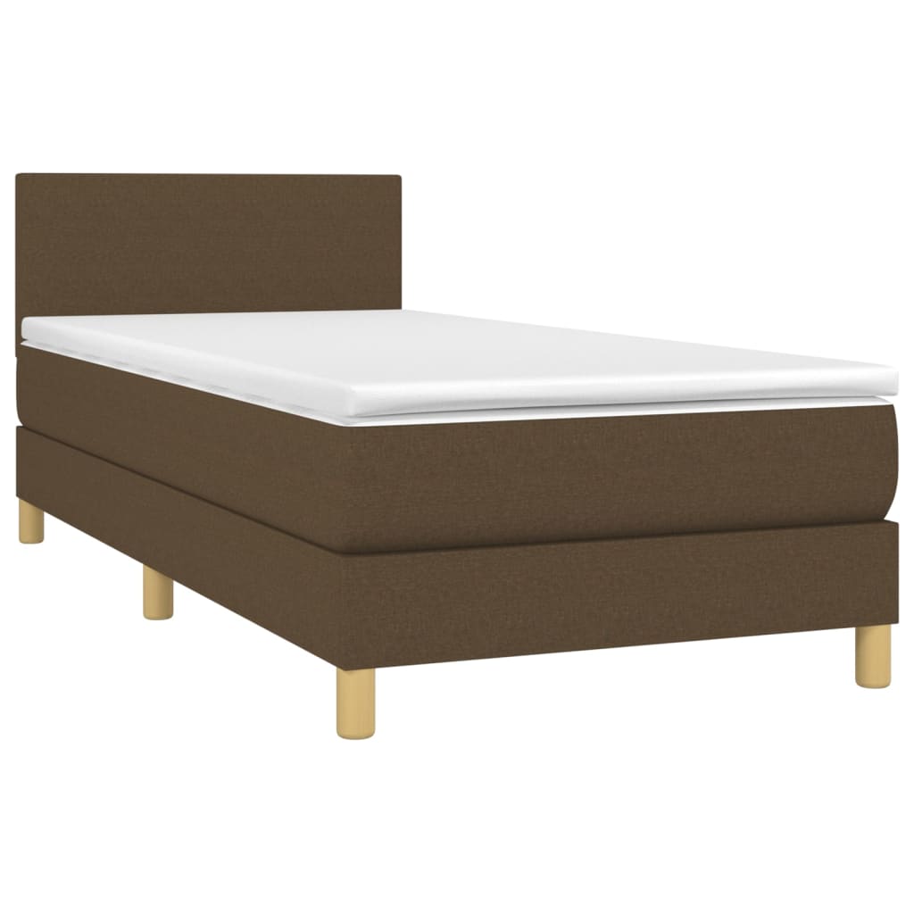 Boxspringbett mit Matratze Dunkelbraun 100x200 cm Stoff