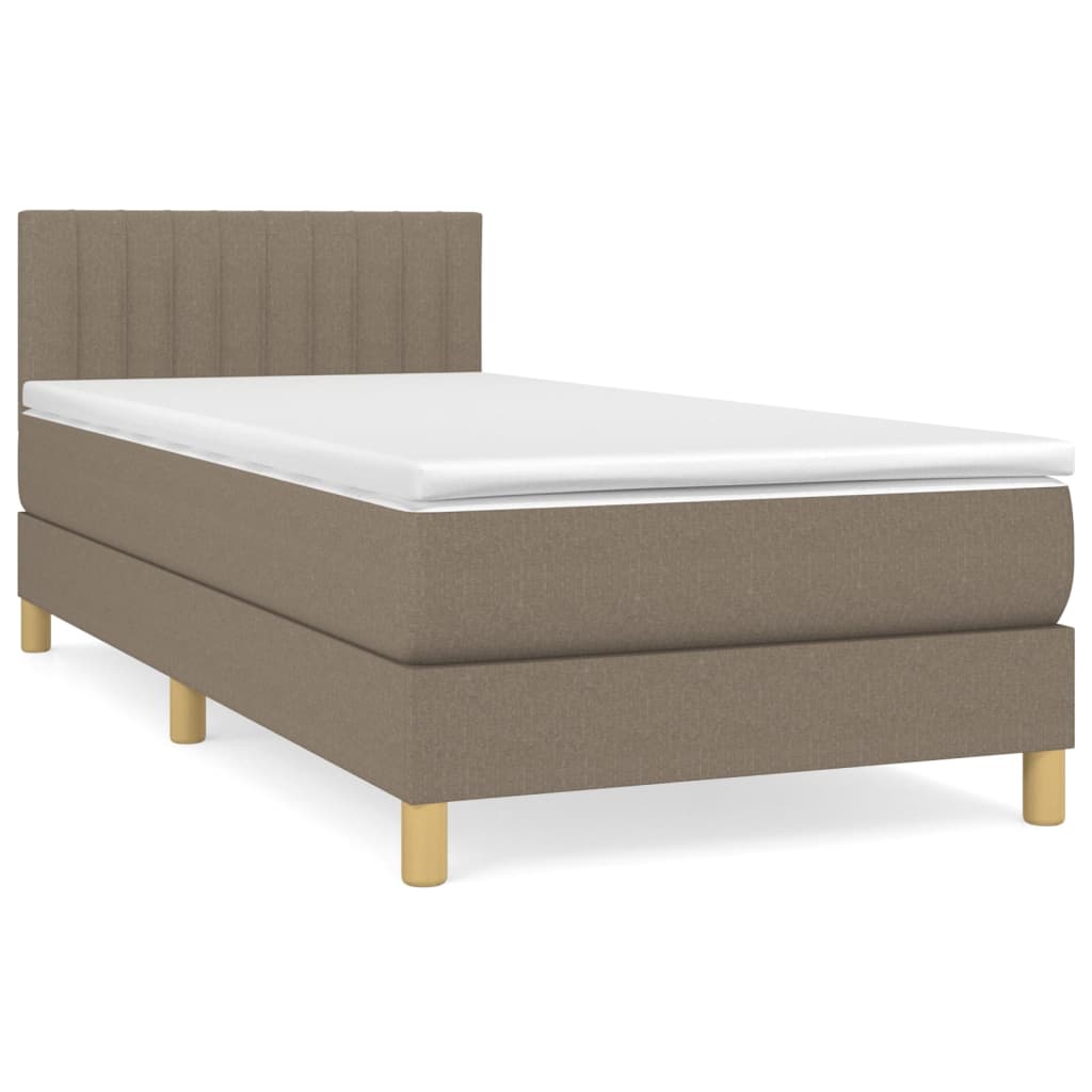 Boxspringbett mit Matratze Taupe 100x200 cm Stoff