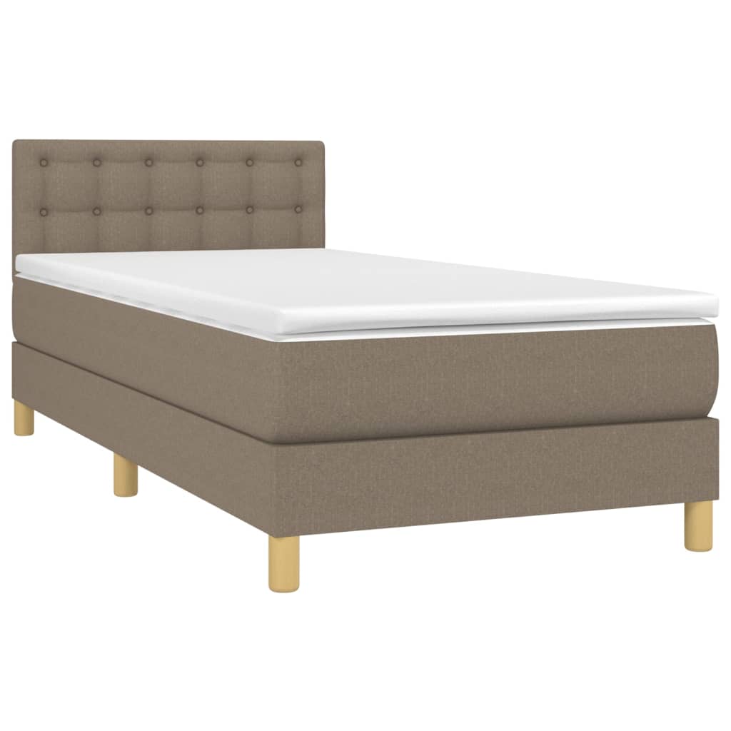 Boxspringbett mit Matratze Taupe 100x200 cm Stoff