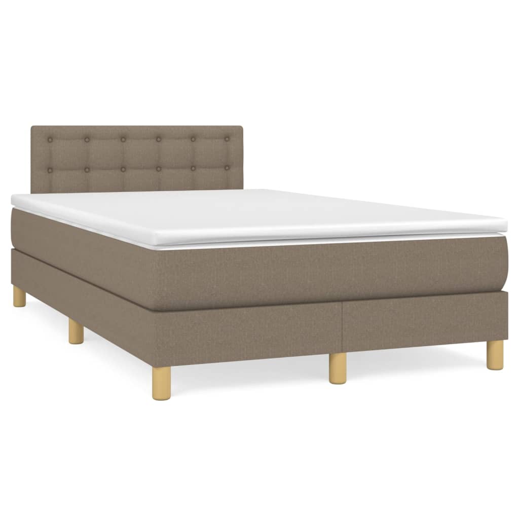 Boxspringbett mit Matratze Taupe 120x200 cm Stoff