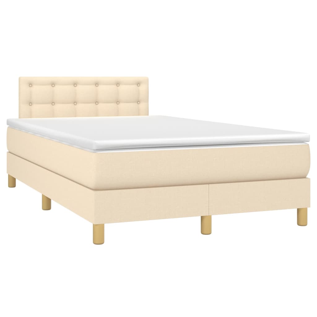 Boxspringbett mit Matratze Creme 120x200 cm Stoff