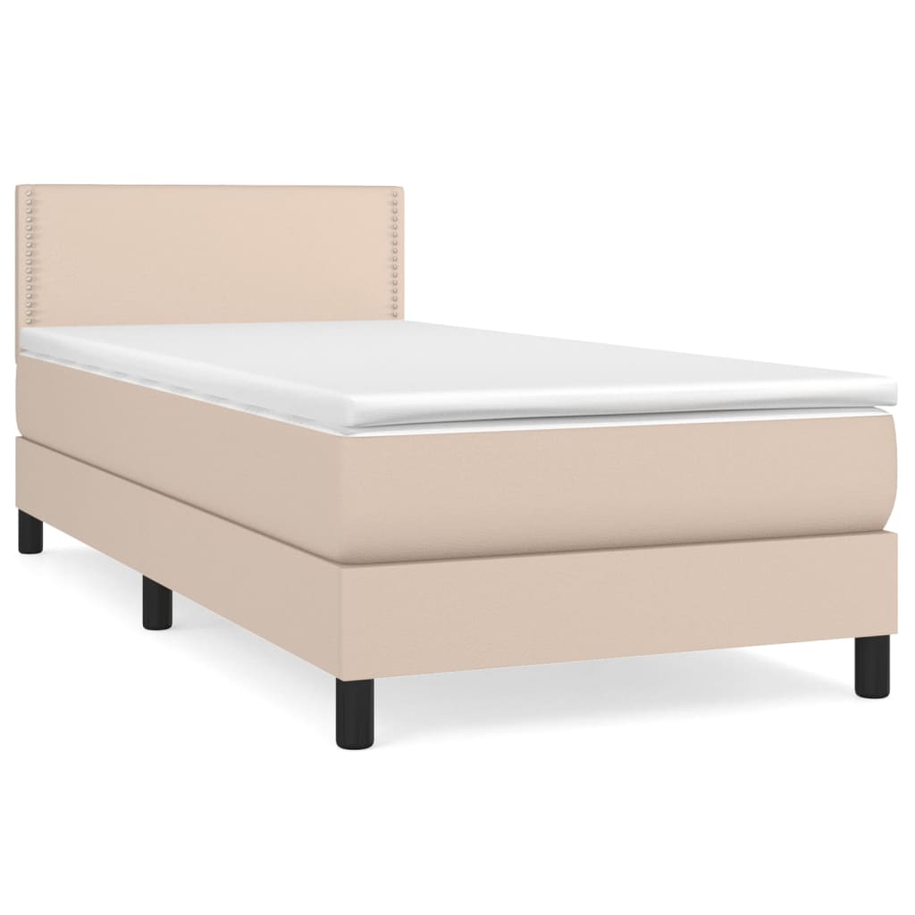 Boxspringbett Matratze Cappuccino-Braun 100x200cm Kunstleder