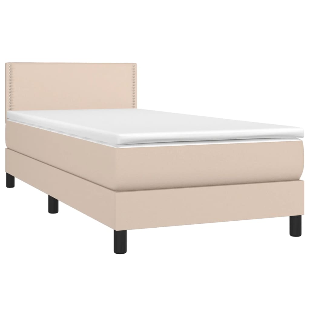 Boxspringbett Matratze Cappuccino-Braun 100x200cm Kunstleder