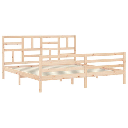 Massivholzbett mit Kopfteil 200x200 cm