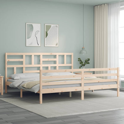 Massivholzbett mit Kopfteil 200x200 cm