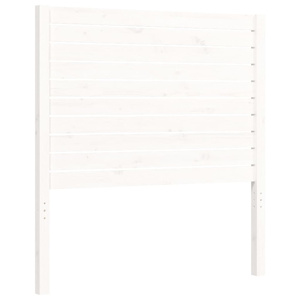 Massivholzbett mit Kopfteil Weiß 90x200 cm