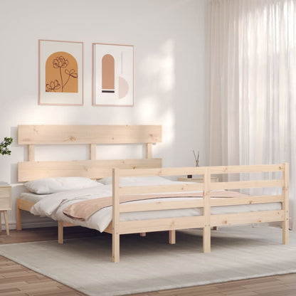 Massivholzbett mit Kopfteil