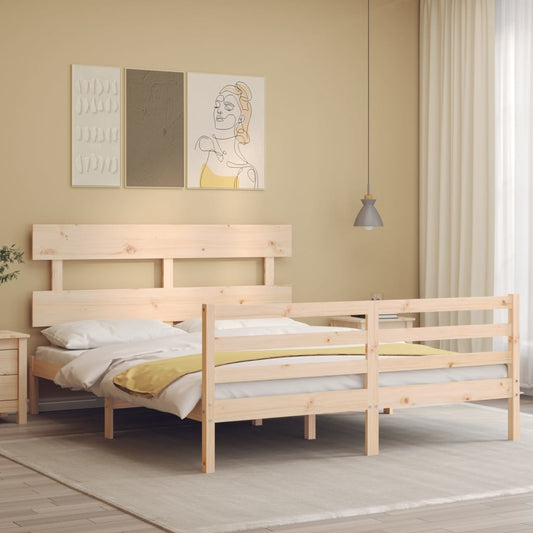 Massivholzbett mit Kopfteil