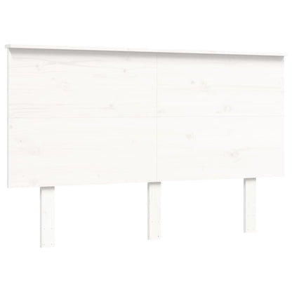 Massivholzbett mit Kopfteil Weiß 140x190 cm