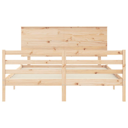 Massivholzbett mit Kopfteil