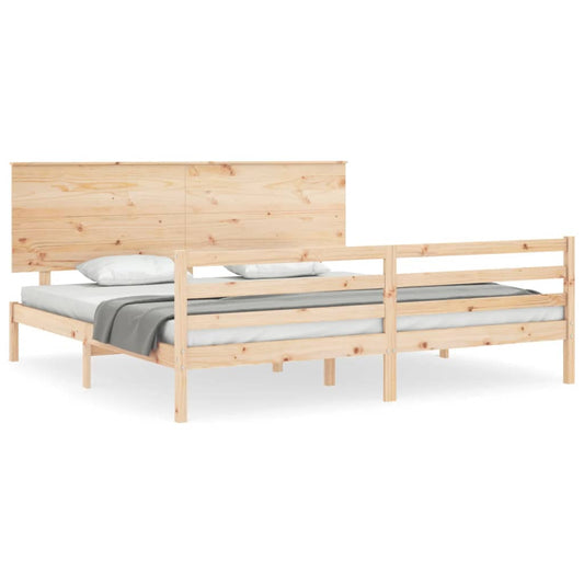 Massivholzbett mit Kopfteil 200x200 cm