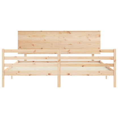 Massivholzbett mit Kopfteil 200x200 cm