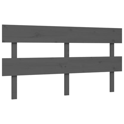 Seniorenbett mit Kopfteil Grau Kingsize Massivholz