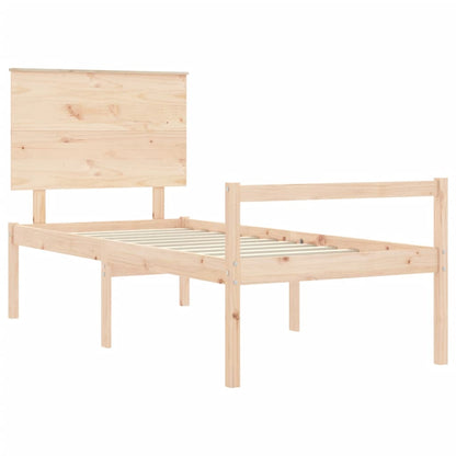 Seniorenbett mit Kopfteil 100x200 cm Massivholz