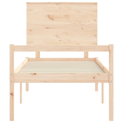 Seniorenbett mit Kopfteil 100x200 cm Massivholz