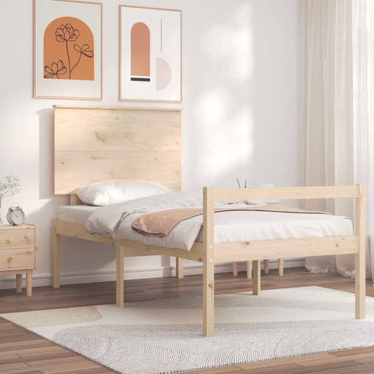 Seniorenbett mit Kopfteil 100x200 cm Massivholz