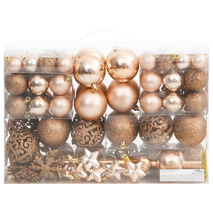 111-tlg. Weihnachtskugel-Set Rosegold Polystyrol