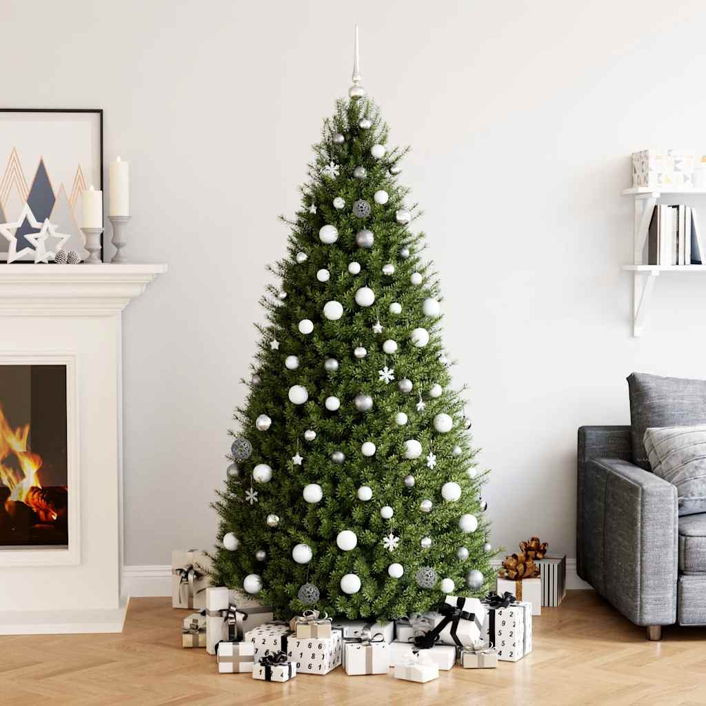 111-tlg. Weihnachtskugel-Set Weiß und Grau Polystyrol