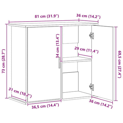 Aquariumständer Weiß 81x36x73 cm Holzwerkstoff