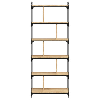 Bücherregal 6 Böden Sonoma-Eiche 76x32x192 cm Holzwerkstoff