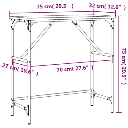 Konsolentisch Grau Sonoma 75x32x75 cm Holzwerkstoff
