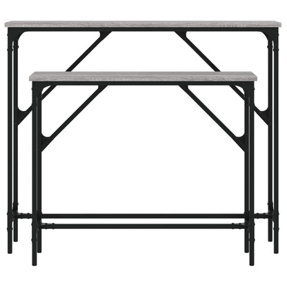 Konsolentische 2 Stk. Grau Sonoma Holzwerkstoff