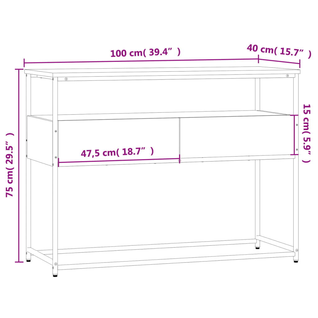 Konsolentisch Schwarz 100x40x75 cm Holzwerkstoff