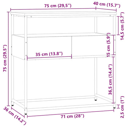 Konsolentisch Schwarz 75x40x75 cm Holzwerkstoff