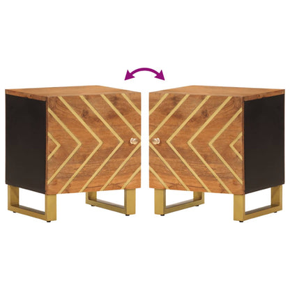 Nachttisch Braun und Schwarz Massivholz Mango