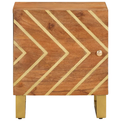 Nachttische 2 Stk. Braun und Schwarz Massivholz Mango