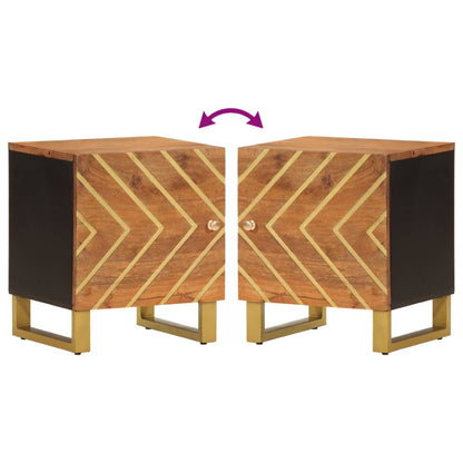 Nachttische 2 Stk. Braun und Schwarz Massivholz Mango