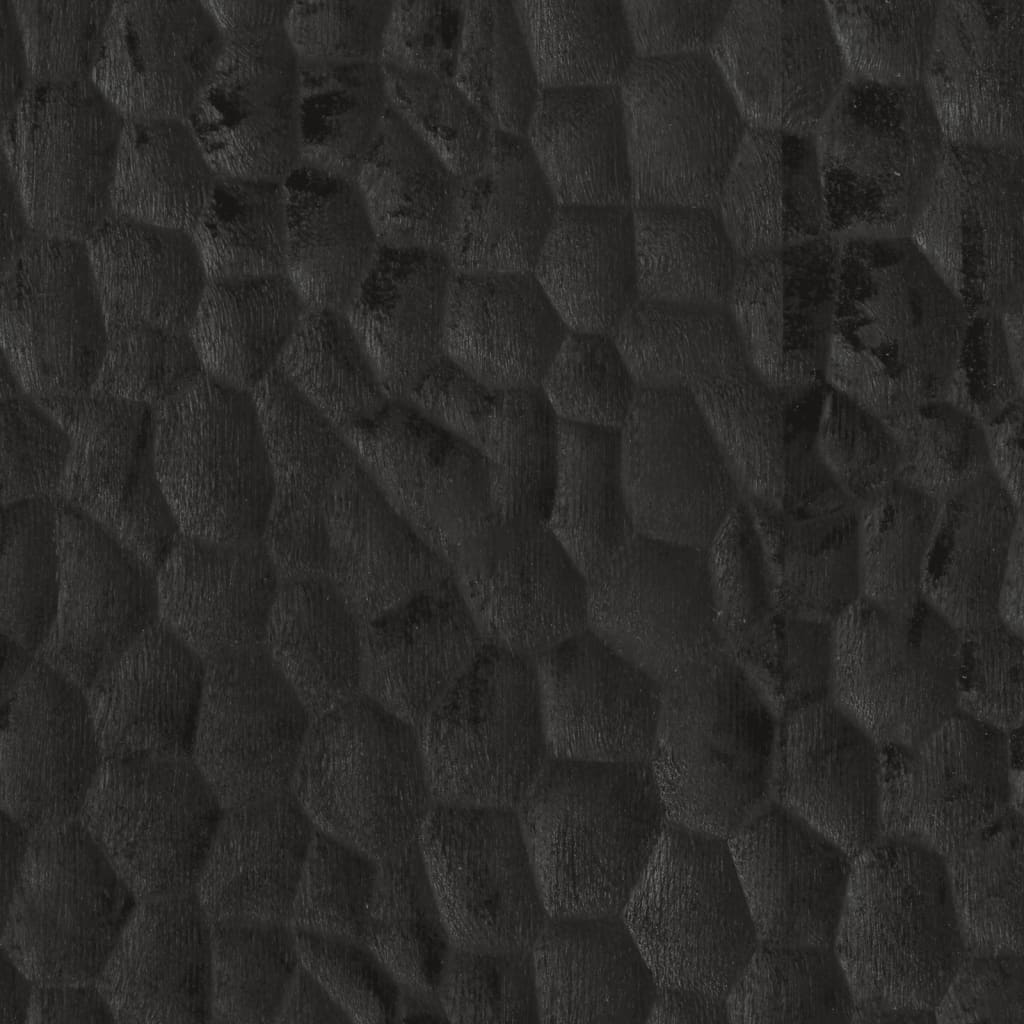 Beistellschrank Schwarz 60x33x75 cm Massivholz Mango