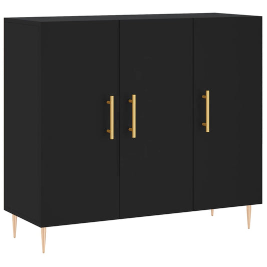 Sideboard Schwarz 90x34x80 cm Holzwerkstoff
