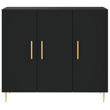 Sideboard Schwarz 90x34x80 cm Holzwerkstoff