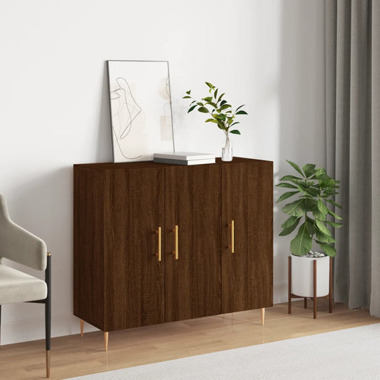 Sideboard Braun Eichen-Optik 90x34x80 cm Holzwerkstoff