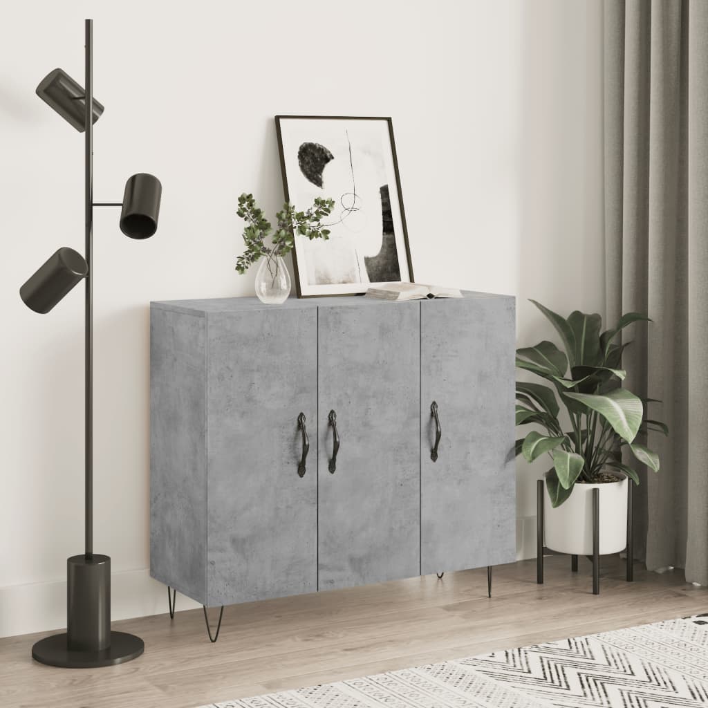 Sideboard Betongrau 90x34x80 cm Holzwerkstoff