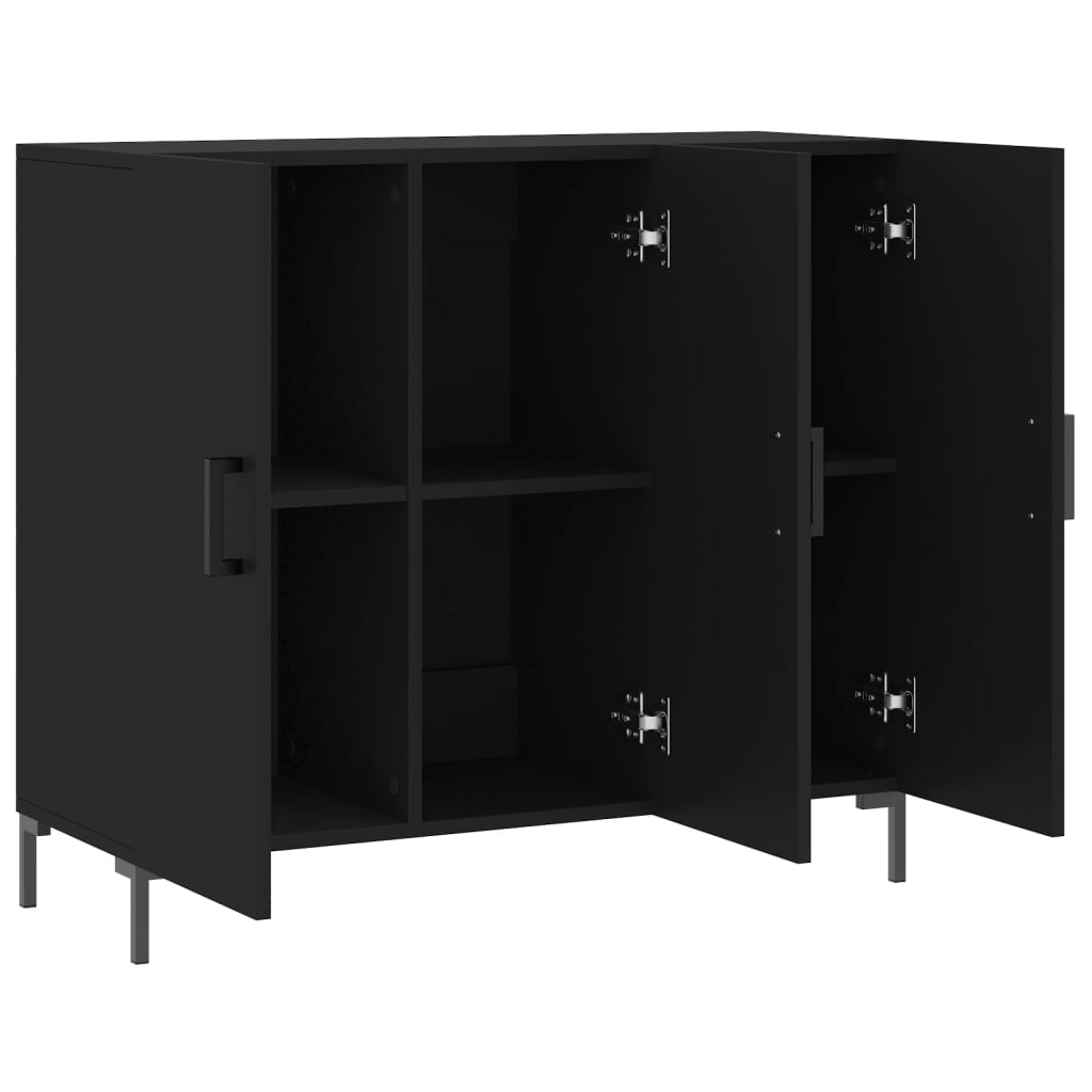 Sideboard Schwarz 90x34x80 cm Holzwerkstoff