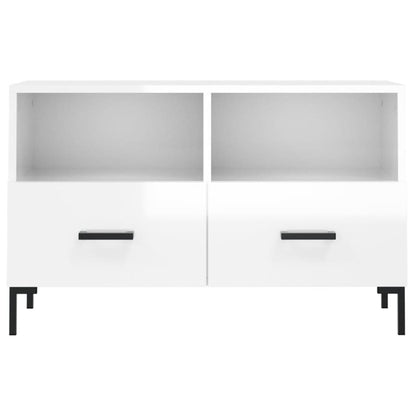 TV-Schrank Hochglanz-Weiß 80x36x50 cm Holzwerkstoff
